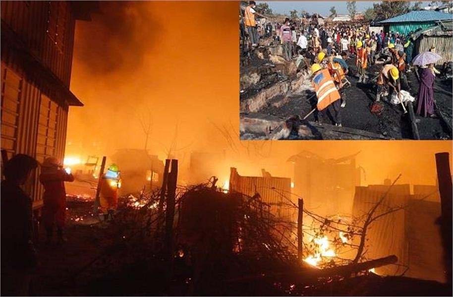 بنگلہ دیش کے روہنگیا کیمپ میں لگی بھیانک آگ :سیکڑوں جھونپڑیاں جل کر راکھ، ہزاروں مہاجر ین بے گھر